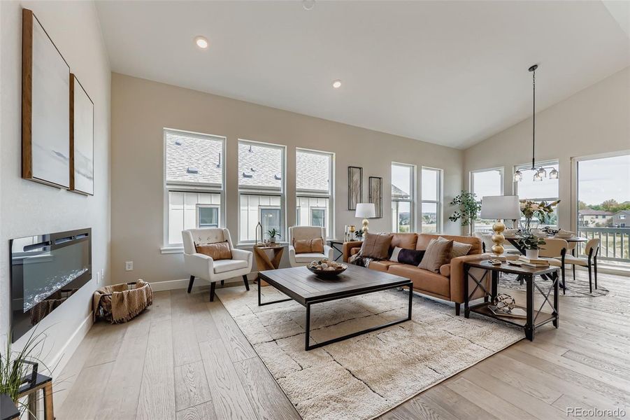 Furnished interior view inside a new home in Hillside at Castle Rock, Castle Rock (Image 5). Furnished interior view inside a new home in Hillside at Castle Rock, Castle Rock (Image 5).