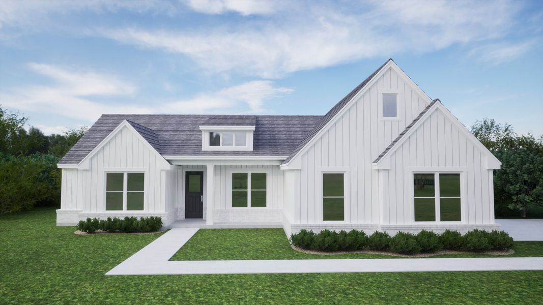 Representative exterior photo of a completed home built from the The Carnation by Kenmark Homes in Zion Valley, Poolville, TX (Image 2).