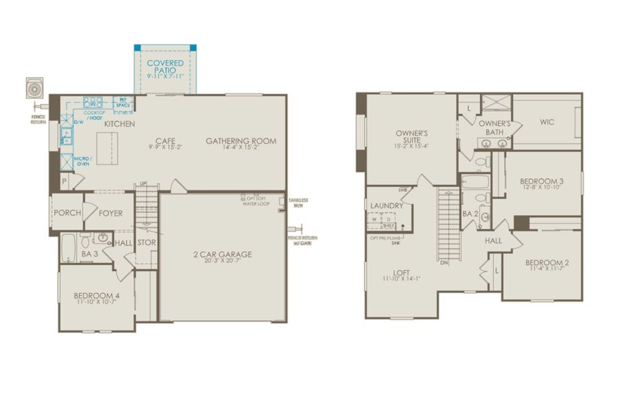 2D floor plan layout of this home in Asante- Atrium Series, Surprise, AZ (Image 4).