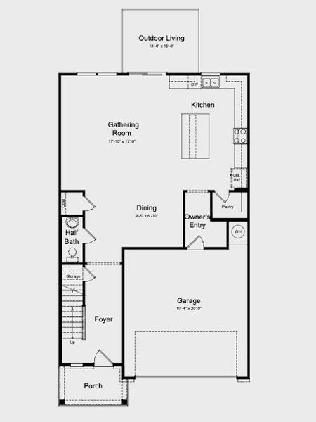 2D floor plan layout for the Harper by Taylor Morrison in Eagle Trace, Wendell, NC (Image 5).