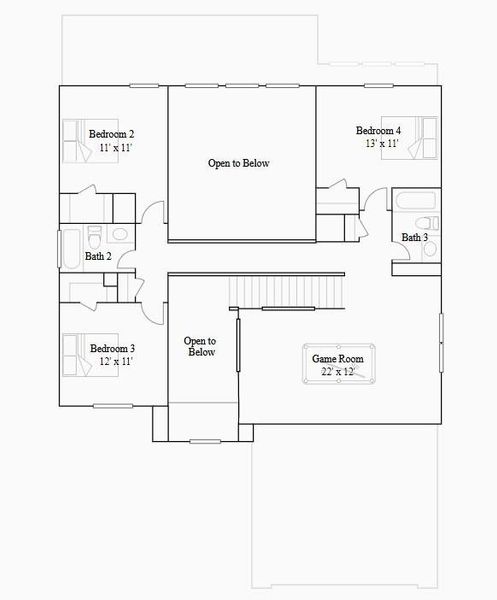 2D floor plan layout of this home in Samara: Fairway Collection, League City, TX (Image 4). 2D floor plan layout of this home in Samara: Fairway Collection, League City, TX (Image 4).
