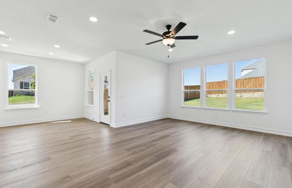 Spacious living room with large windows Spacious living room with large windows