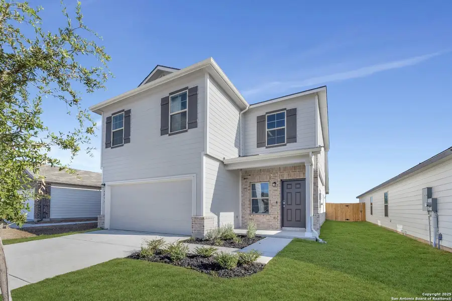 Front exterior of a new home in Park Place, New Braunfels, TX, highlighting curb appeal (Image 2).
