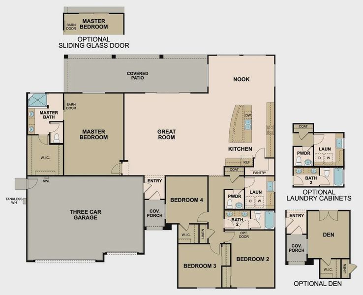 2D floor plan layout of this home in Las Barrancas, Yuma, AZ (Image 4).