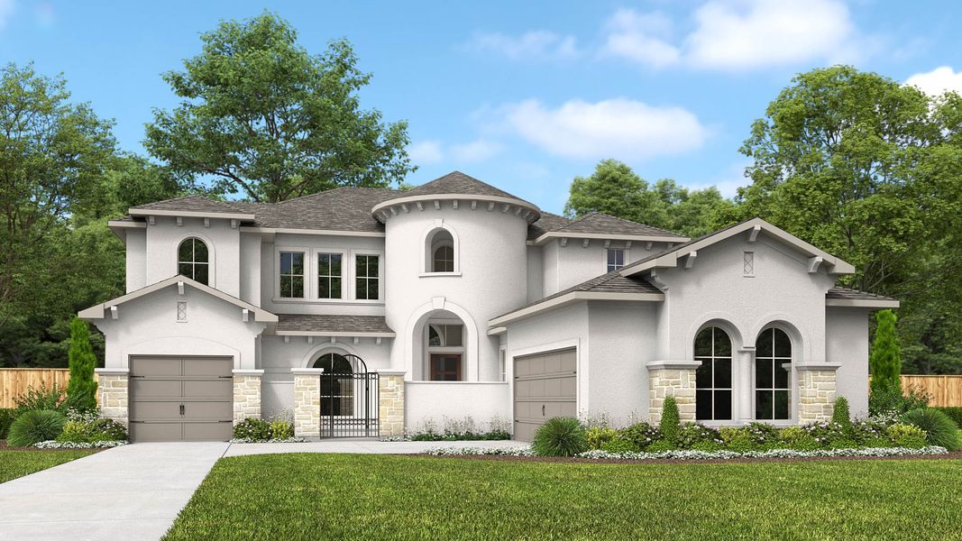 Representative exterior photo of a completed home built from the 4428S by Perry Homes in Sienna, Missouri City, TX (Image 14).