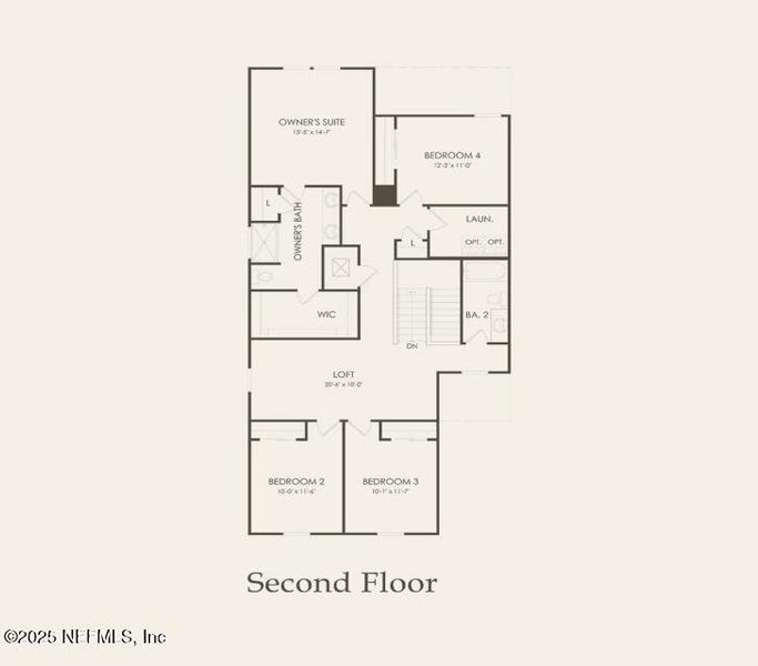 2D floor plan layout of this home in Wells Landing, Jacksonville, FL (Image 4). 2D floor plan layout of this home in Wells Landing, Jacksonville, FL (Image 4).