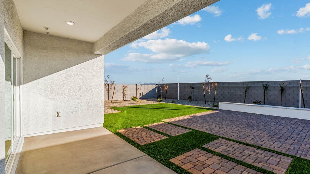 Exterior details and patio area of a home in Desert Moon Estates, Buckeye (Image 2).