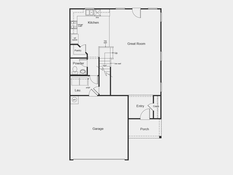 2D floor plan layout for the 2041 by KB Home in Brighton Trails, Hockley, TX (Image 3).