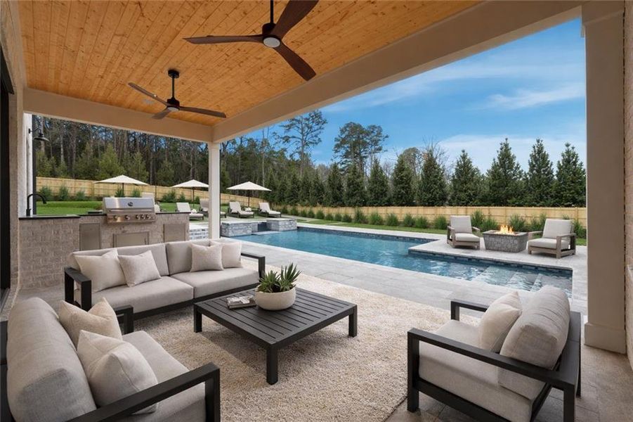 Exterior details and patio area of a home in , Buford (Image 3).