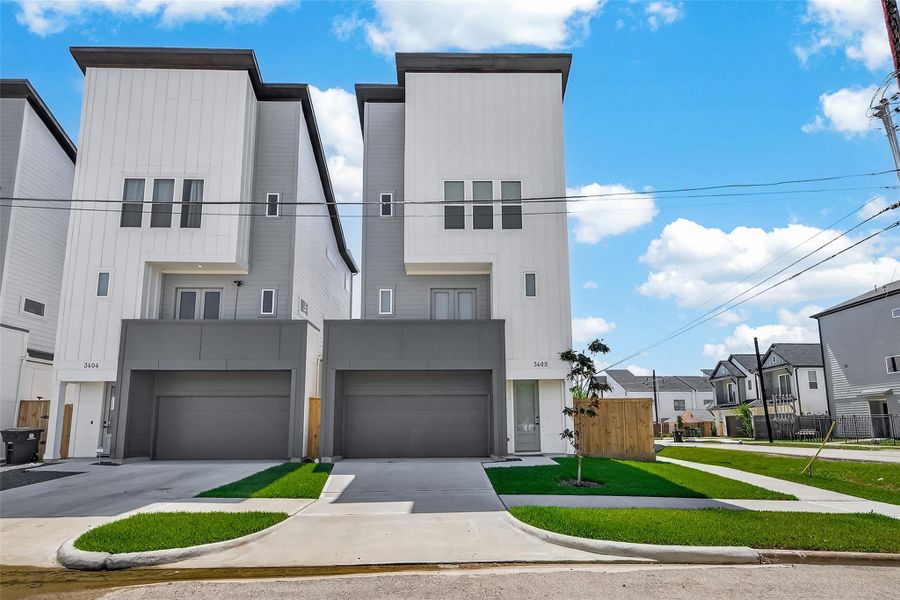 Front exterior of a new home in , Houston, TX, highlighting curb appeal (Image 1). Front exterior of a new home in , Houston, TX, highlighting curb appeal (Image 1).