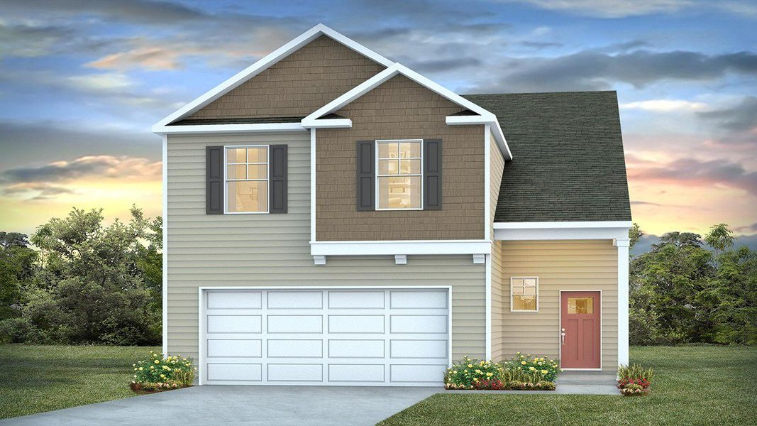 Representative exterior photo of a completed home built from the WREN by D.R. Horton in Stanbury Creek, Supply, NC (Image 20).
