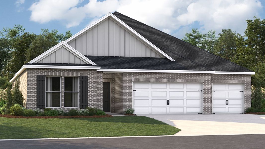 Representative exterior photo of a completed home built from the COVINGTON by D.R. Horton in Riverwood Gardens, Oakland, TN (Image 2).