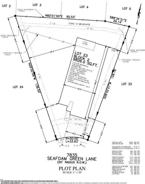 7835 Seafoam Green Lane Preliminary Plot Plan 7835 Seafoam Green Lane Preliminary Plot Plan