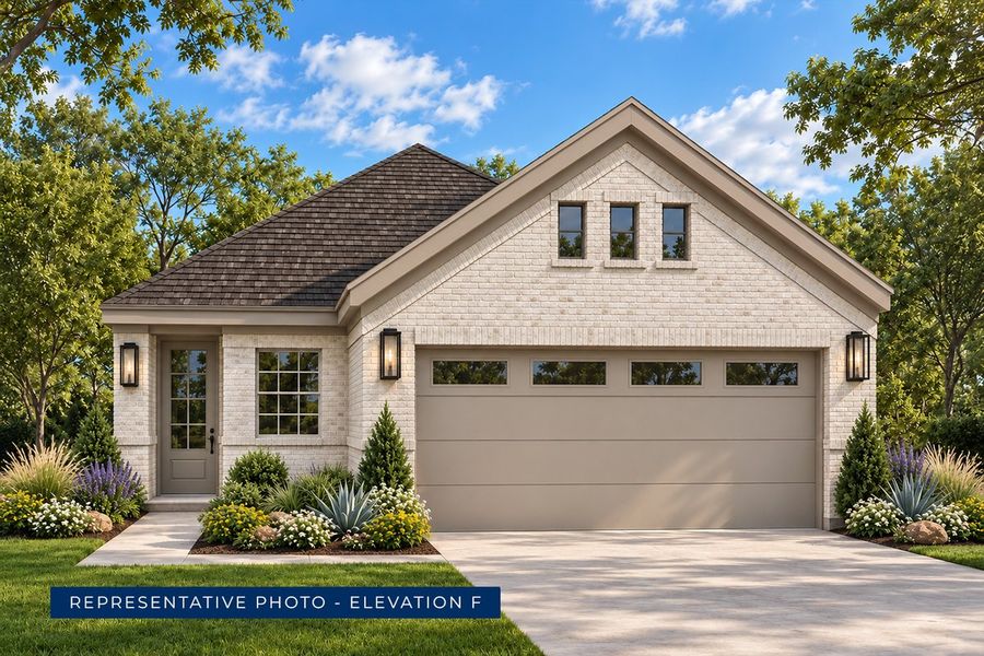 Representative exterior photo of a completed home built from the Hamilton F by First Texas Homes in The Meadows, Denton, TX (Image 8).