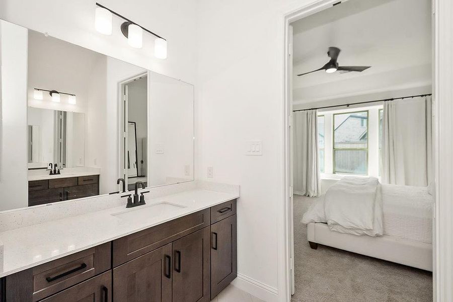 Lots of countertop space in the primary bathroom Lots of countertop space in the primary bathroom