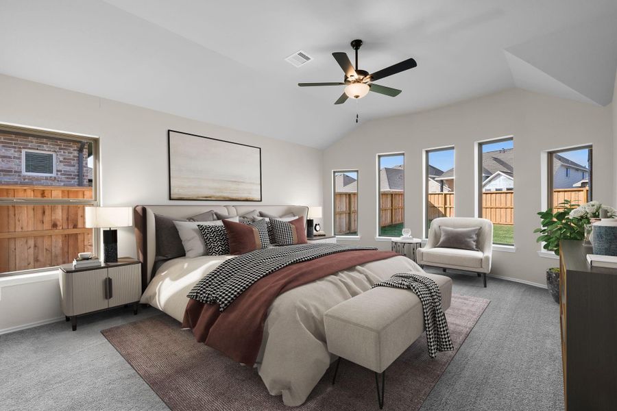 Furnished interior view inside a new home in Dunham Pointe 50', Cypress (Image 13).