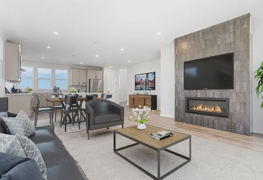 Homesite 44 Great Room, Dining + Kitchen - Virtually Staged - 5 of 7