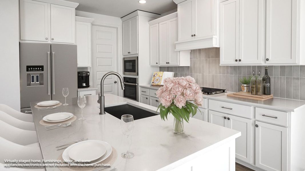 Furnished interior view inside a new home in 6 Creeks, Kyle (Image 4).