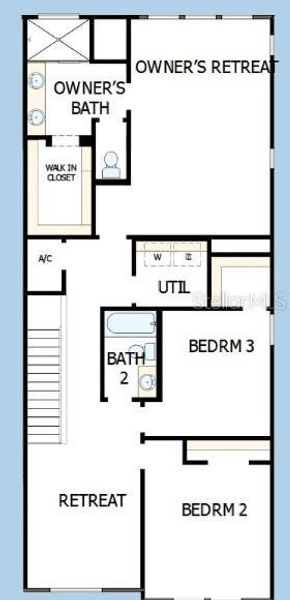 2D floor plan layout of this home in North River Ranch – Townhomes, Parrish, FL (Image 5).
