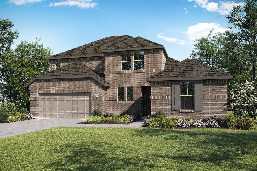 Representative exterior photo of a completed home built from the Ethan by Tri Pointe Homes in Painted Tree, McKinney, TX (Image 16).