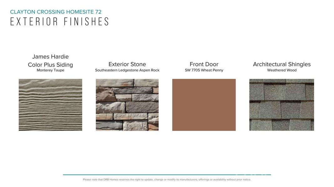 Sample of building materials used in homes in Clayton Crossing, Arden (Image 5).