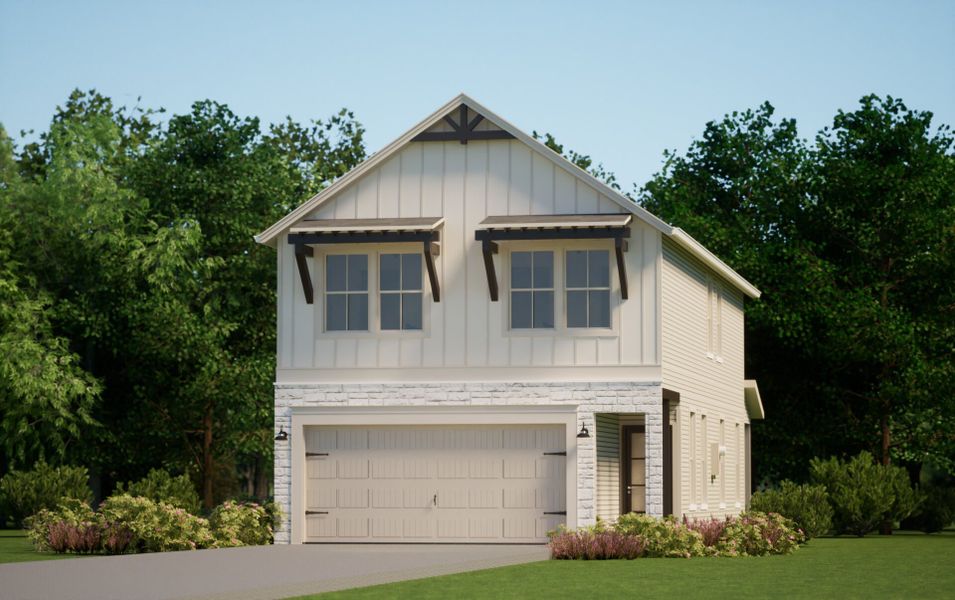 Representative exterior photo of a completed home built from the The Osbourne by Rosehaven Homes in Magnolia Village, San Antonio, TX (Image 20).