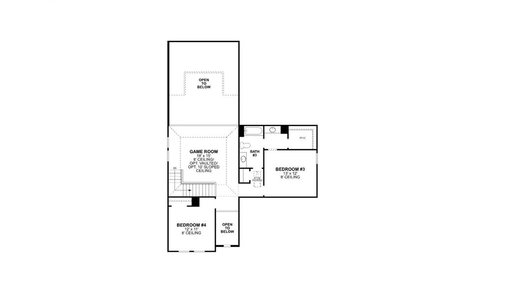 2D floor plan layout for the Eagle by M/I Homes in Chaparral Park, Oak Point, TX (Image 3).