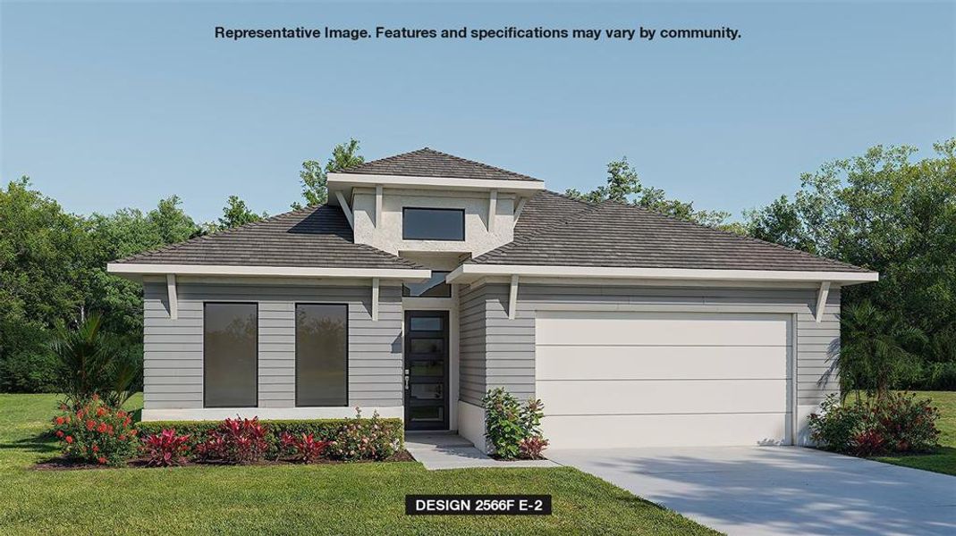 Front exterior of a new home in Magnolia Bay 50', Nokomis, FL, highlighting curb appeal (Image 1).