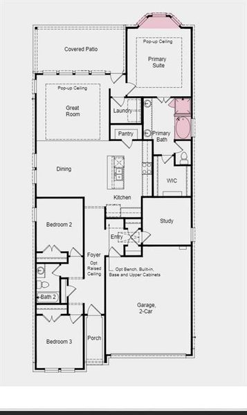 Structural options added include: Bay window in primary suite, 8' doors, raised ceiling in foyer, 12" pop-up ceiling in family room and primary suite and soaking tub in primary bath.