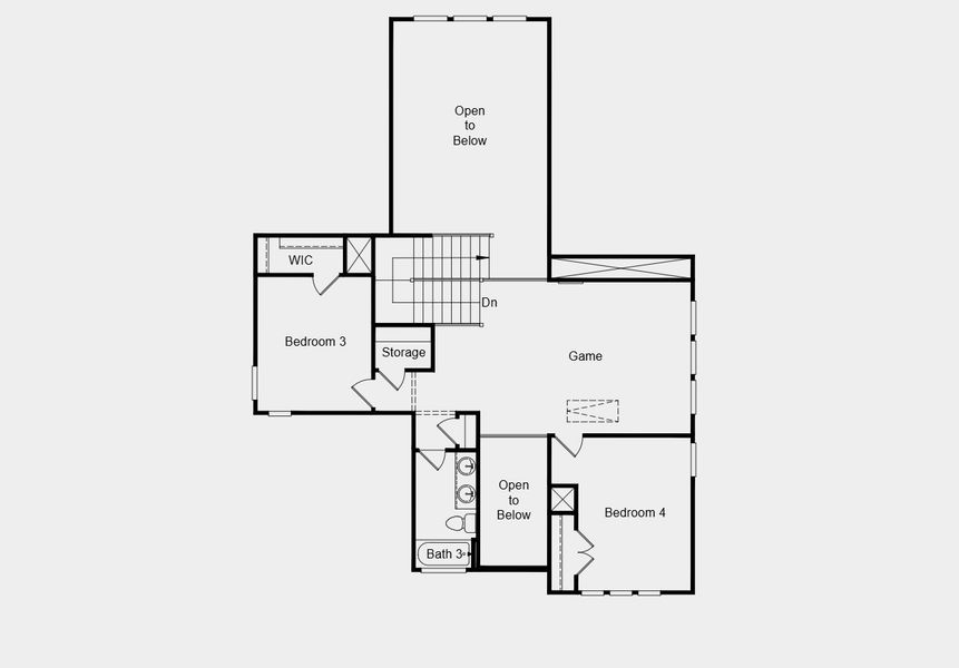 2D floor plan layout for the Windsor by Taylor Morrison in Village Grove, Dripping Springs, TX (Image 4).