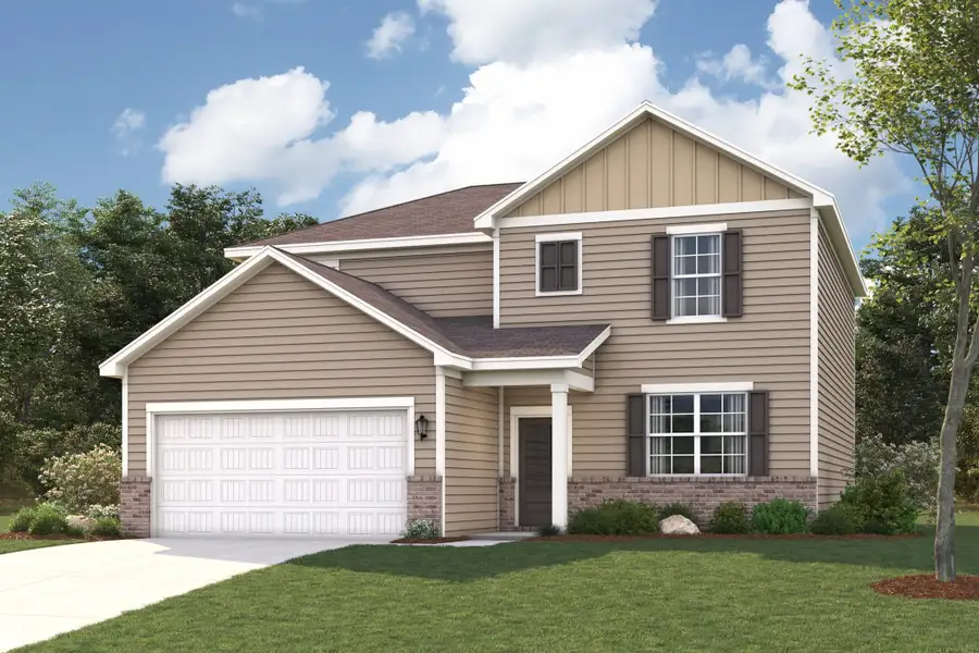 Representative exterior photo of a completed home built from the Greenfield by Century Communities in Hawthorne Reserve, Dallas, GA (Image 1). Representative exterior photo of a completed home built from the Greenfield by Century Communities in Hawthorne Reserve, Dallas, GA (Image 1).