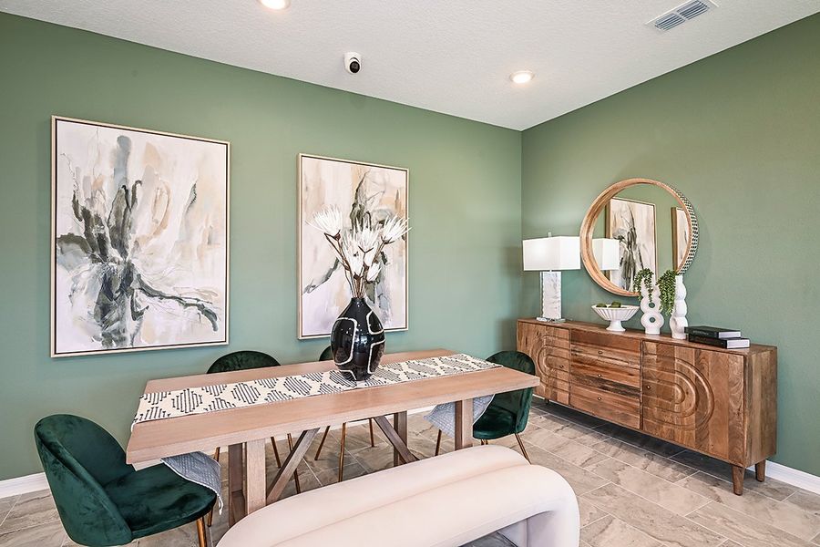 Furnished interior view inside a new home in Cherry Elm at SilverLeaf, St. Augustine (Image 10). Furnished interior view inside a new home in Cherry Elm at SilverLeaf, St. Augustine (Image 10).