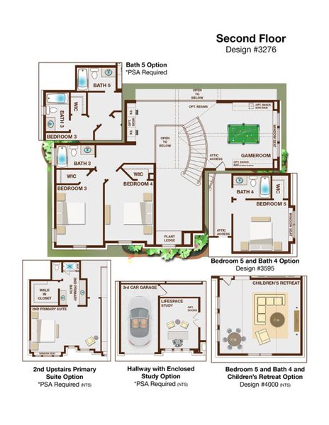 2D floor plan layout for the Grand Riverside by Grand Homes in Park Place, Prosper, TX (Image 3).
