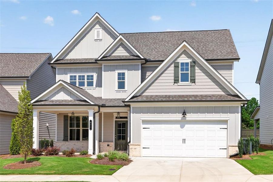 Front exterior of a new home in , Buford, GA, highlighting curb appeal (Image 28).
