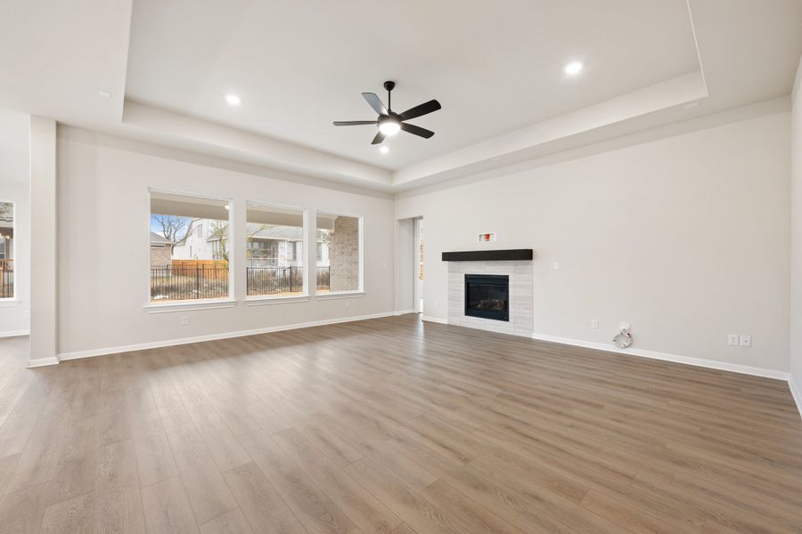 Representative unfurnished interior of a home built from the Carolina by Ashton Woods in The Estates at La Cima, San Marcos (Image 32). Representative unfurnished interior of a home built from the Carolina by Ashton Woods in The Estates at La Cima, San Marcos (Image 32).