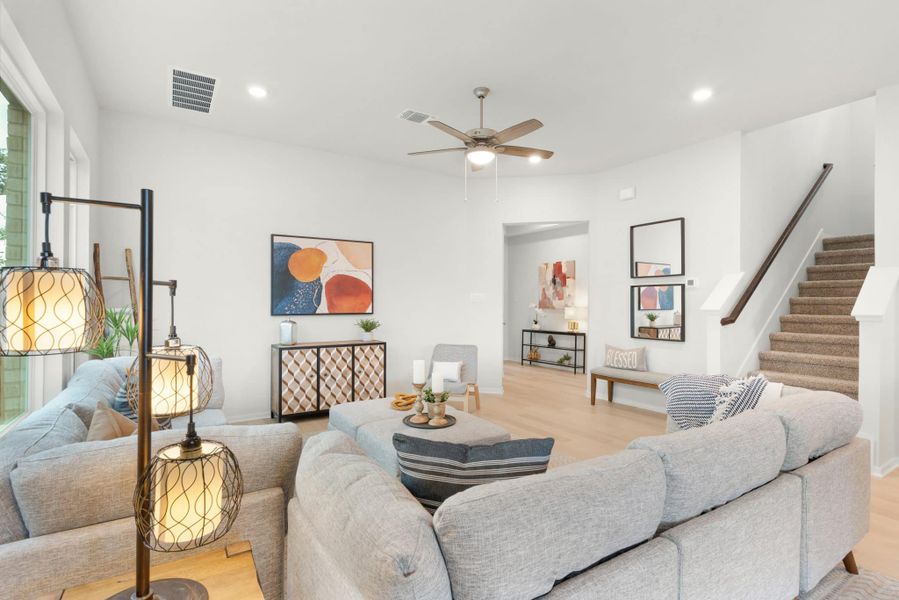 Representative furnished interior of a home built from the Wilson by Chesmar Homes in Deerbrooke Cottages, Leander (Image 5).