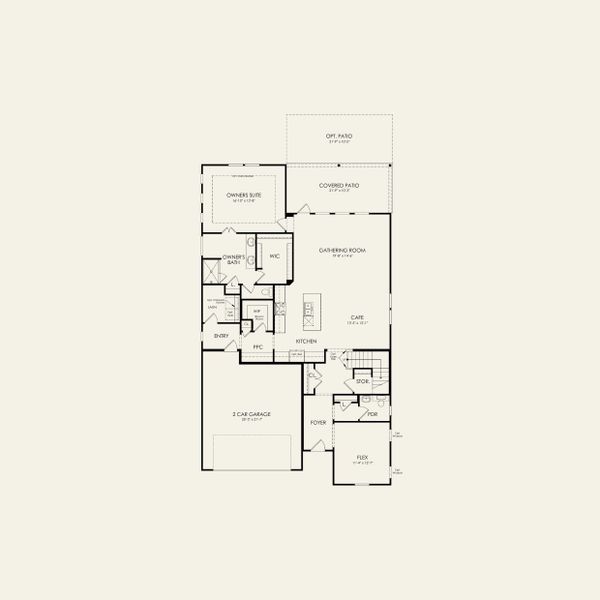 2D floor plan layout for the Galleon by Pulte Homes in The Retreat at Carolina Ridge, Harrisburg, NC (Image 4).