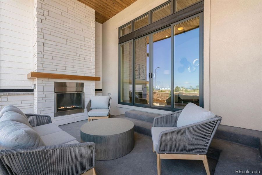 Covered Back Patio with Fireplace