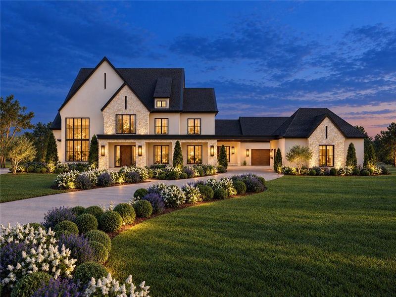 Front exterior of a new home in , Milton, GA, highlighting curb appeal (Image 14). Front exterior of a new home in , Milton, GA, highlighting curb appeal (Image 14).
