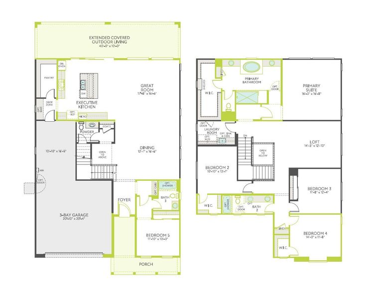 2D floor plan layout of this home in Waterston Central, Gilbert, AZ (Image 4).