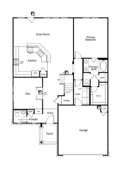 2D floor plan layout of this home in Hidden Trails, Belton, TX (Image 2).