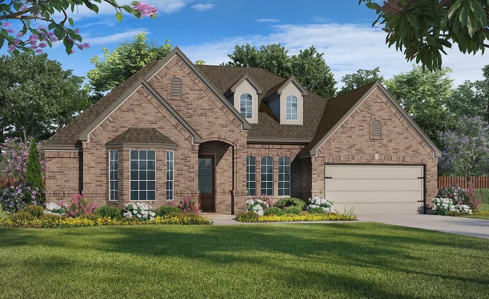 Representative exterior photo of a completed home built from the Mason by Kendall Homes in Rose Hill Estates, Willis, TX (Image 1).