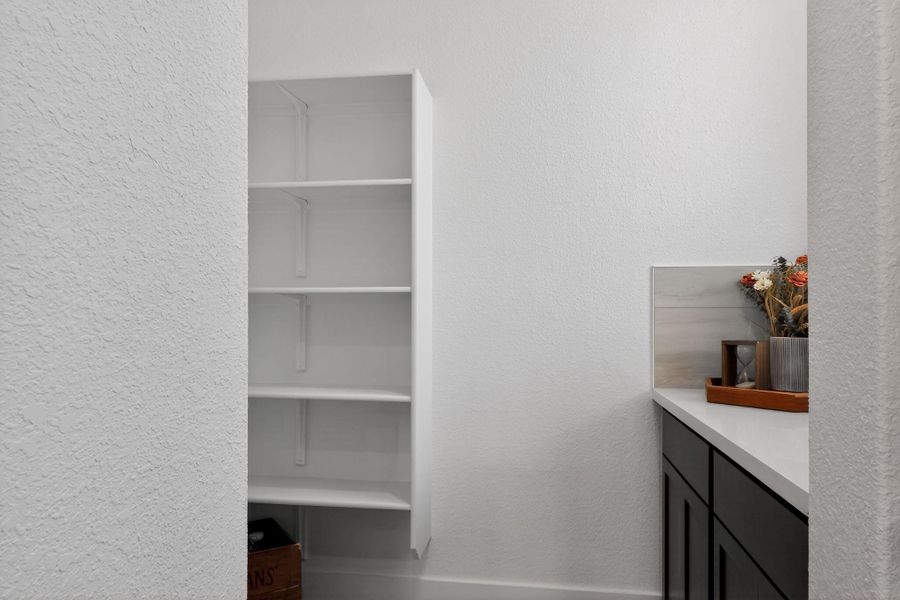 Built-in shelving unit with multiple adjustable shelves Built-in shelving unit with multiple adjustable shelves