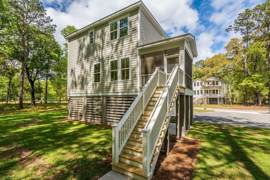 Exterior details and patio area of a home in Waterloo Estates, Johns Island (Image 29).