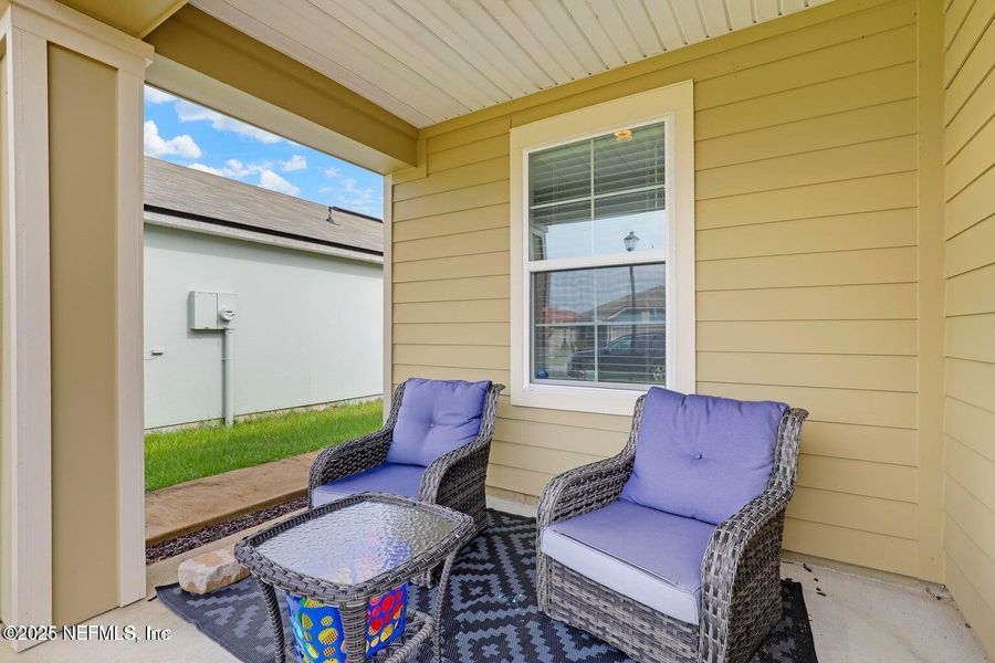 Exterior details and patio area of a home in The Arbors, Jacksonville (Image 2). Exterior details and patio area of a home in The Arbors, Jacksonville (Image 2).