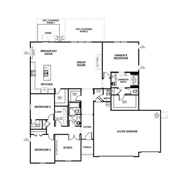 2D floor plan layout of this home in SummerTide, Palm Coast, FL (Image 4).