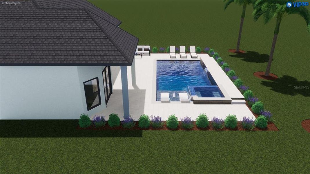 Exterior rendering of this home design in , Palm Coast, FL (Image 13).