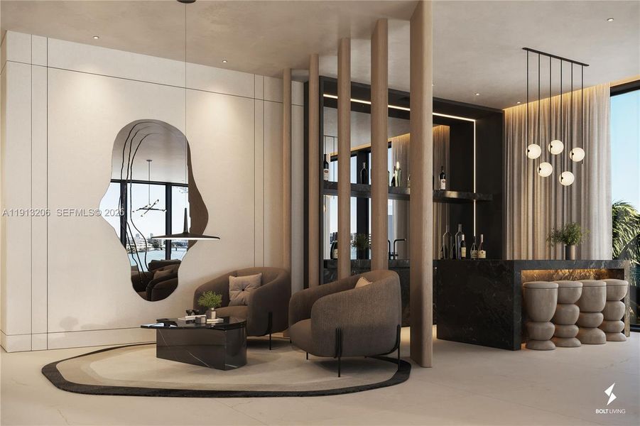 Furnished interior view inside a new home in , Surfside (Image 4).