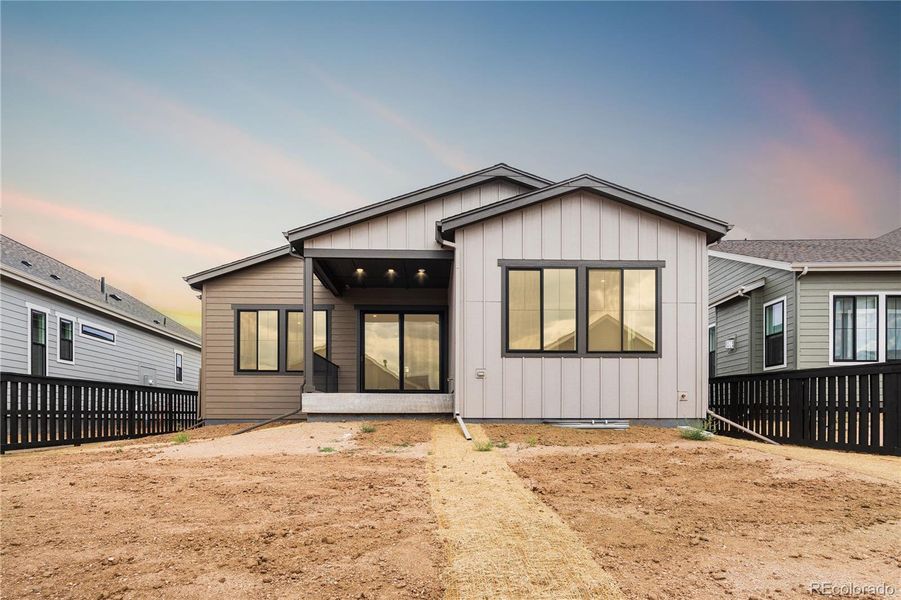 Front exterior of a new home in Horizon at Solstice, Littleton, CO, highlighting curb appeal (Image 2).