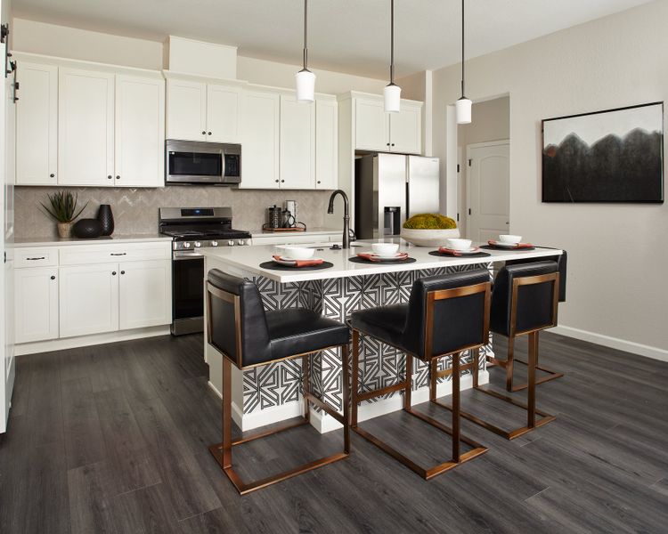 Representative furnished interior of a home built from the Addisyn II-G by Lokal Homes in Gateway Commons, Denver (Image 4).